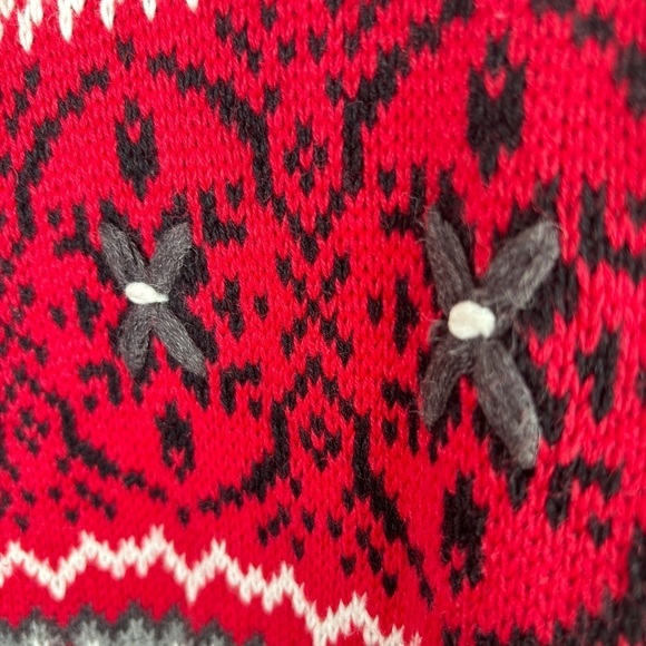 Vintage B. Moss X-Large Cardigan Sweater 3D FairIsle Nordic Print CabinCore Y2K - Picture 8 of 12
